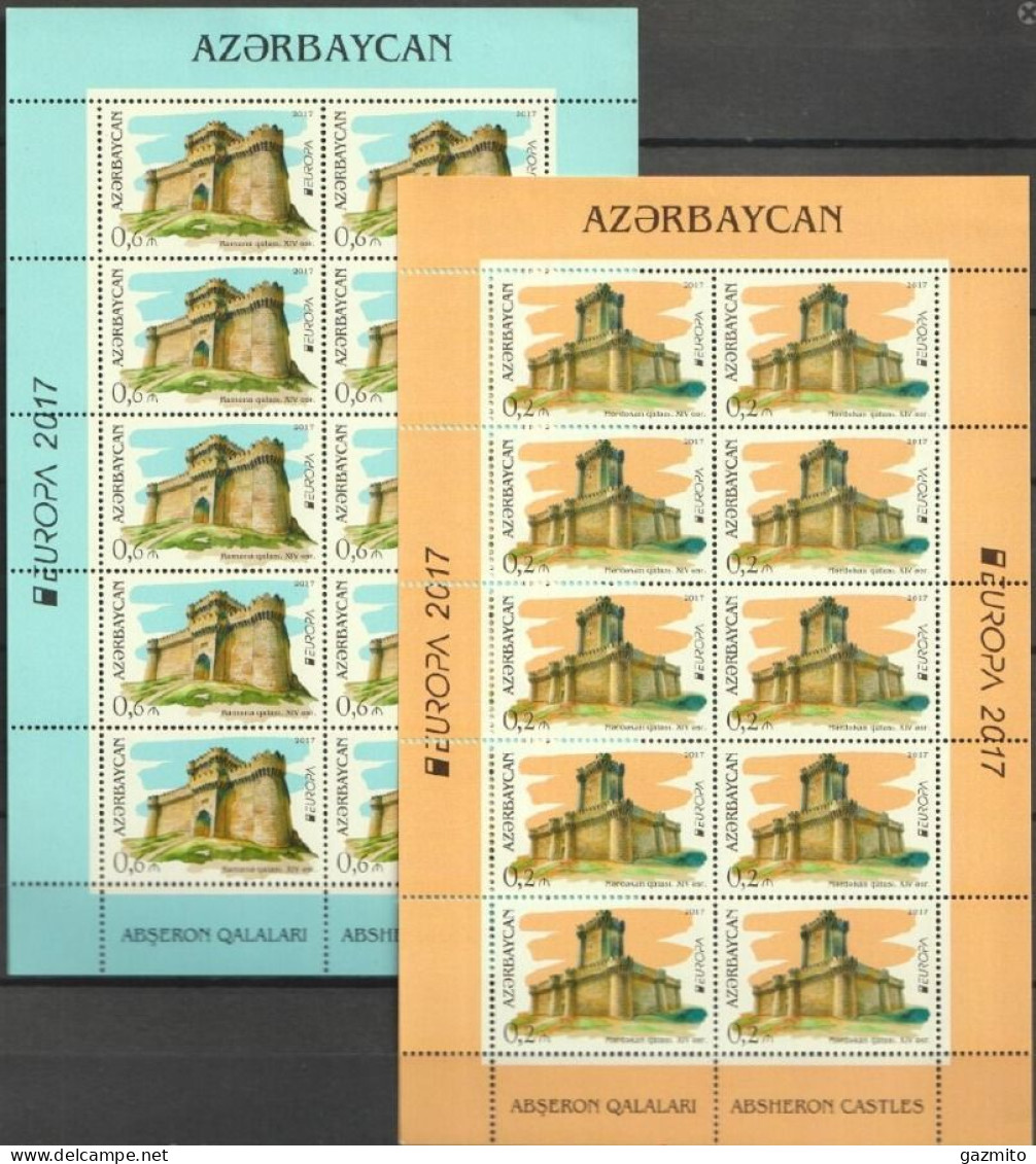 Azerbajan 2017, Europa, Castels, 2sheetlets - Schlösser U. Burgen