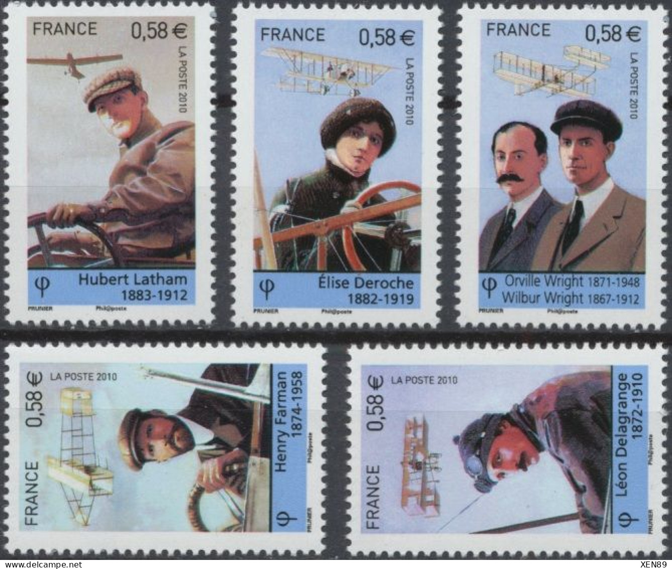 2010 - 4505 à 4507 - 4508 - Les Pionniers De L'aviation - Elise Deroche - Hubert Latham - Orville Et Wilbur Wright... - Neufs