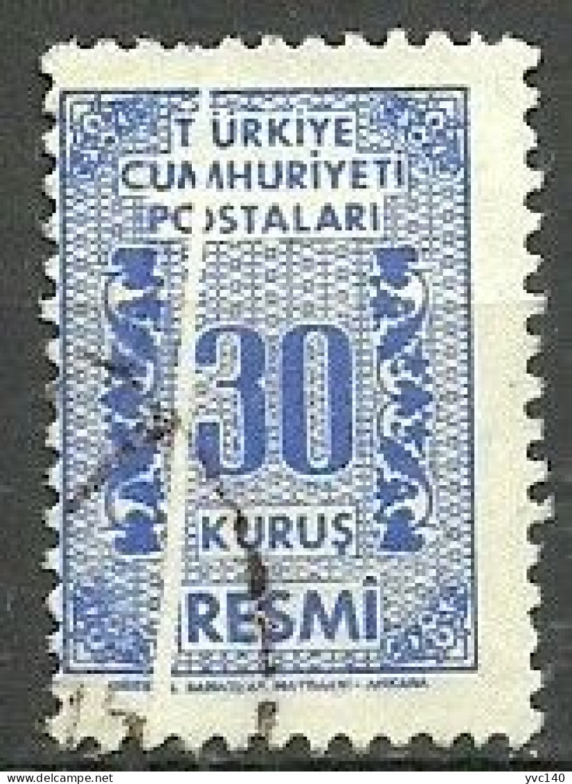 Turkey; 1962 Official Stamp 30 K. "Pleat ERROR" - Timbres De Service