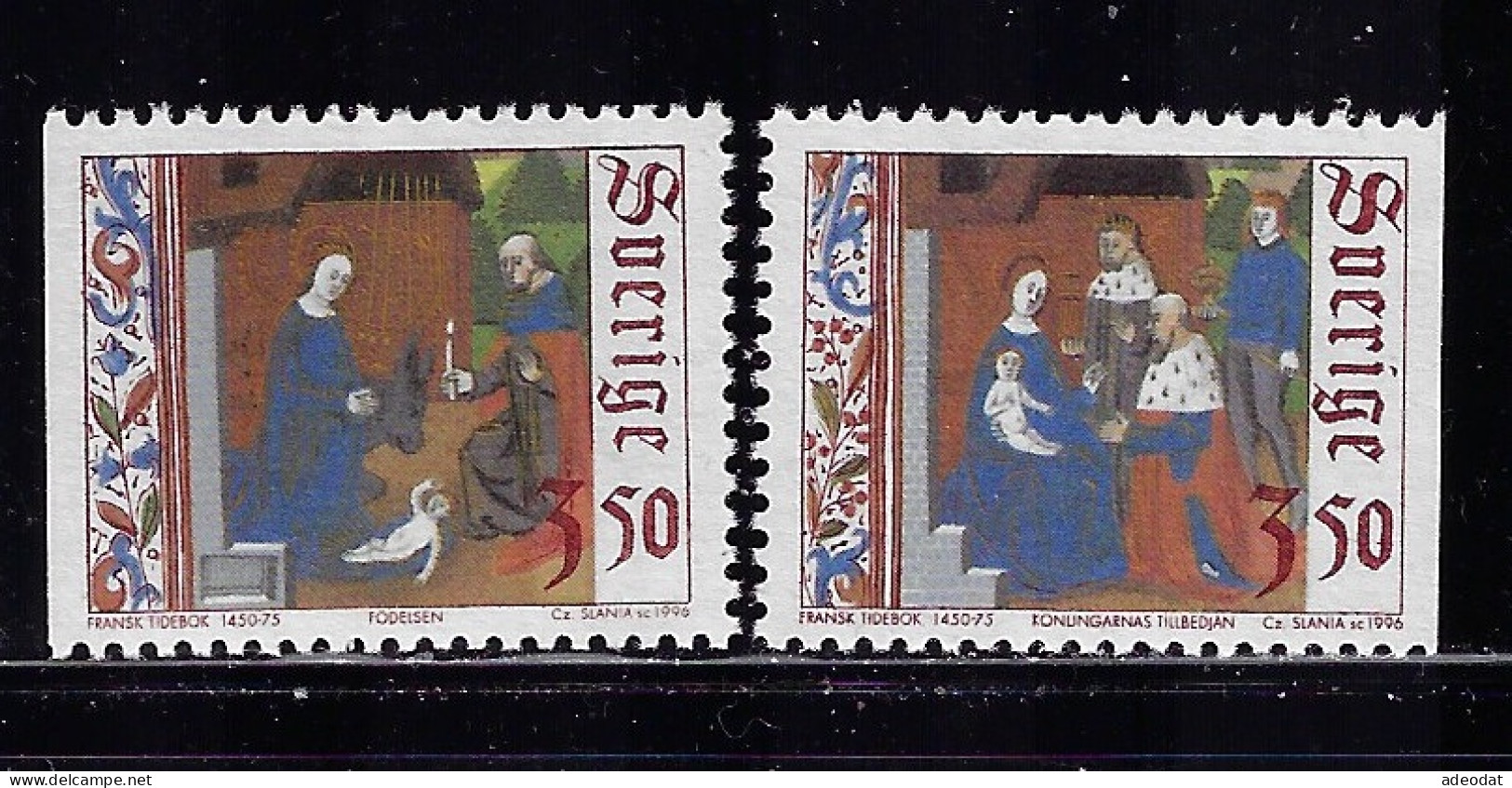 SWEDEN  1996  CHRISTMAS  SCOTT #2201-2202  MNH - Unused Stamps