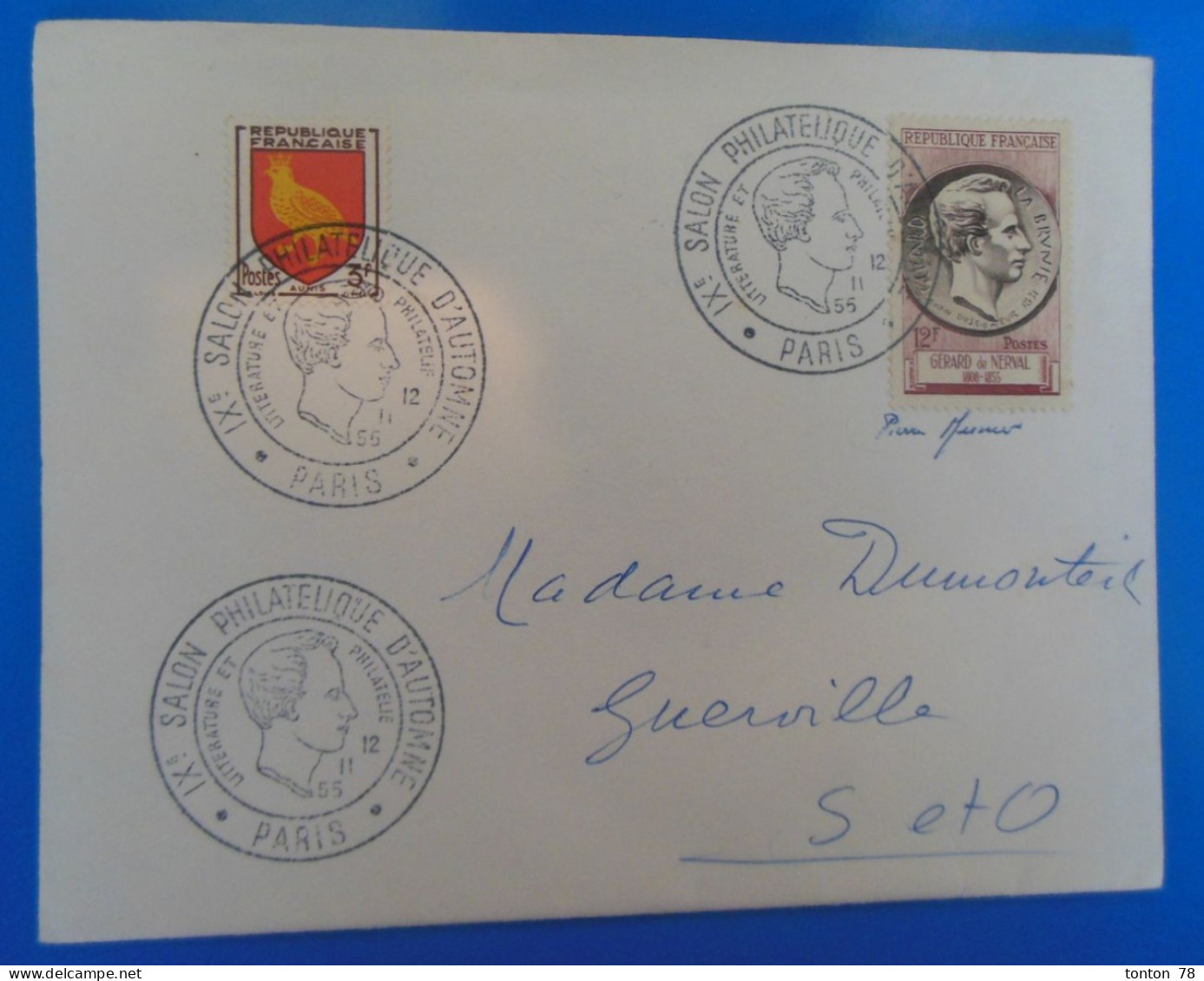 LETTRE -  9eme SALON PHILATHELIQUE D' AUTMME 1955 - Lettres & Documents