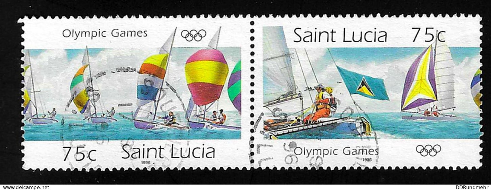 1996 Sailing  Michel LC 1054-1055 Stamp Number LC 1043 Yvert Et Tellier LC 1040-1041 Stanley Gibbons LC 1139a Used - St.Lucie (1979-...)