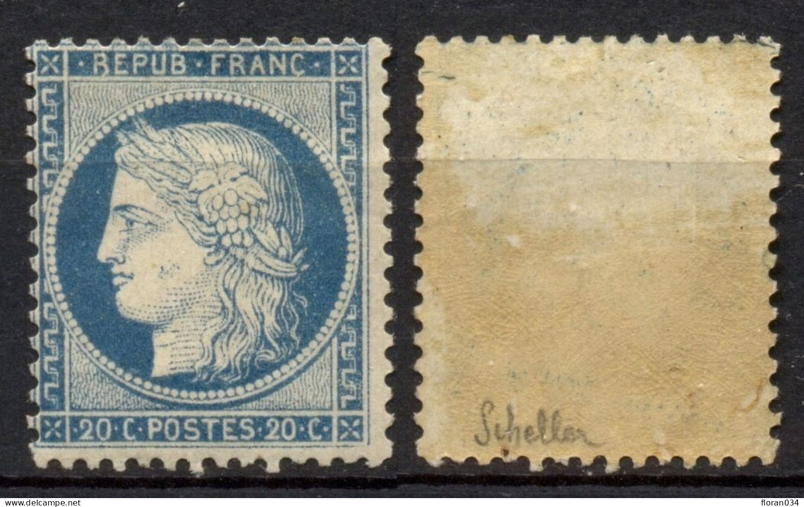 France N° 37 Neuf * Signé Scheller - Cote 550 Euros - 1870 Siège De Paris