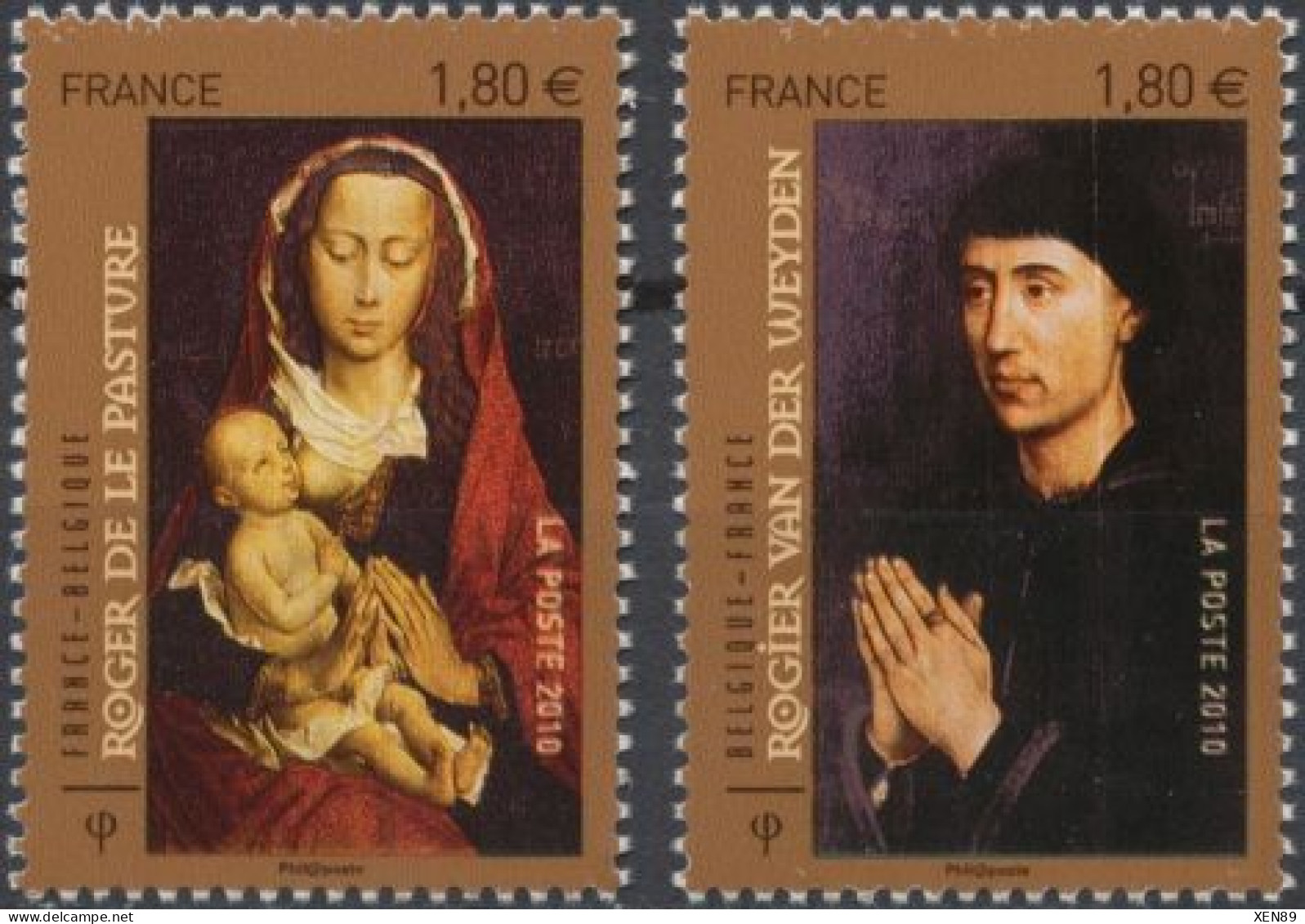 2010 - 4525 - 4526 - Série Artistique - Les Primitifs Flamands - Tableaux Du Peintre Rogier Van Der Weyden - La Vierge.. - Ungebraucht