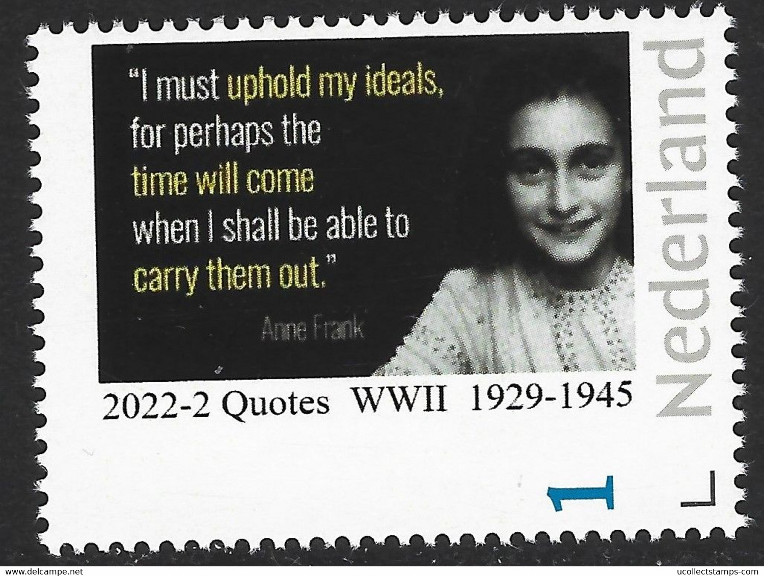Nederland  2022-2 Anne Frank  1929-1945  Quote      Postfris/mnh/neuf - Unused Stamps