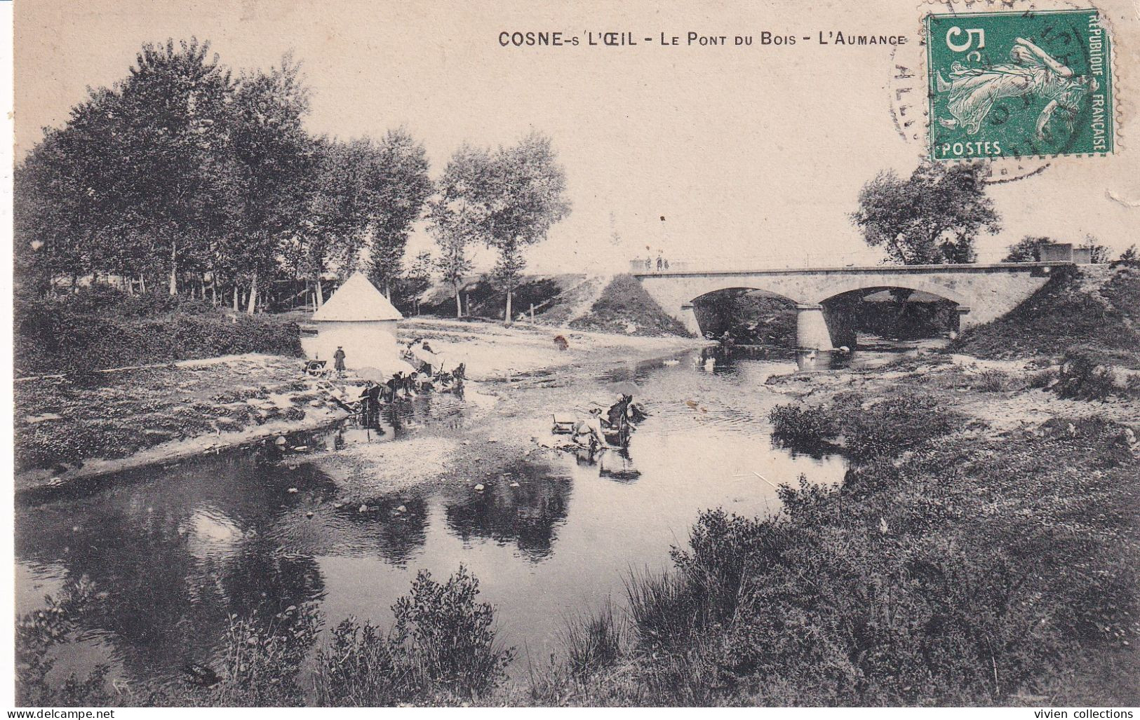 Cosne Sur L'Œil (03 Allier) L'Aumance Au Pont Du Bois - Laveuse / Lavandière - édit. L'Hirondelle - Other & Unclassified