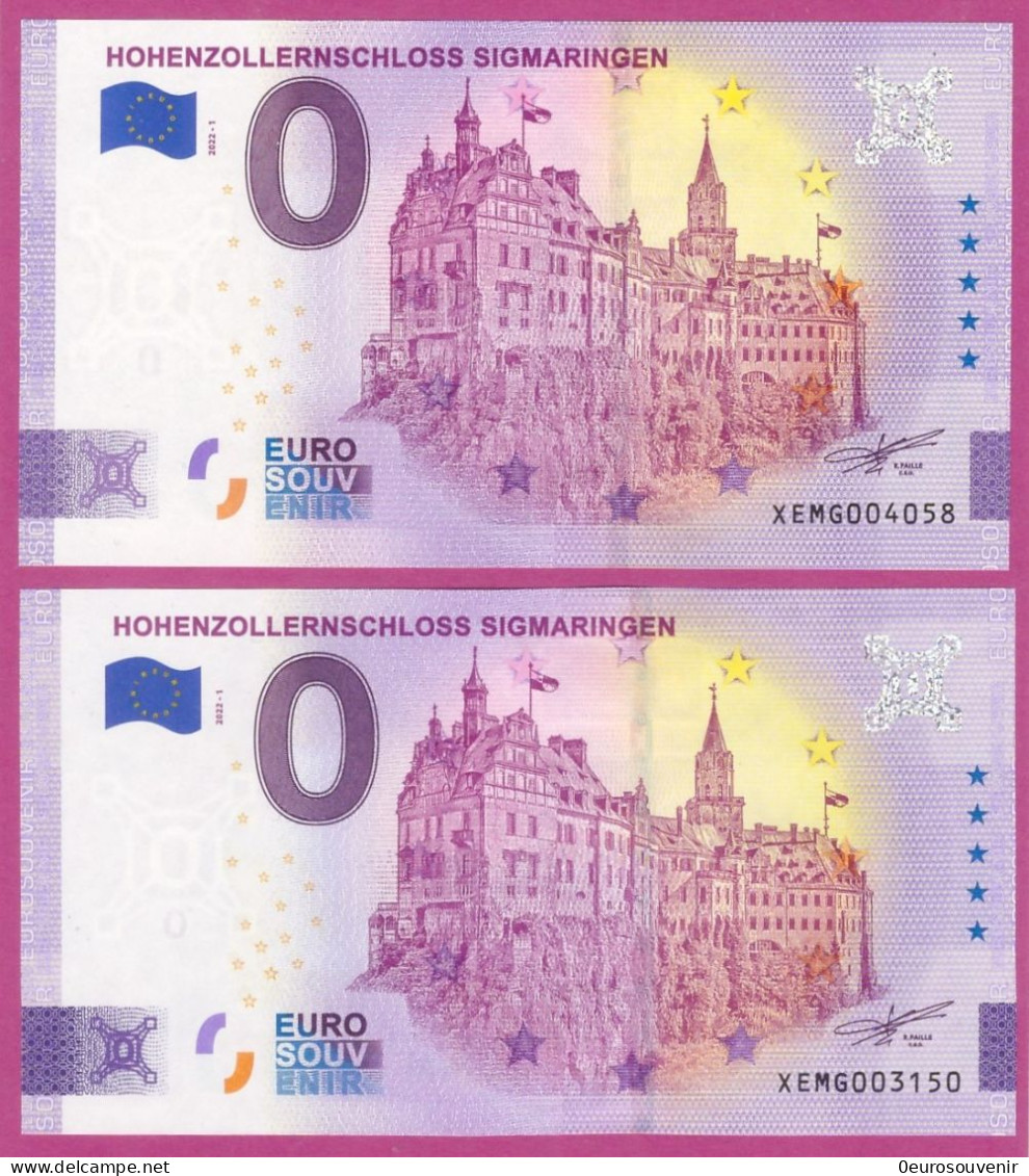 0-Euro XEMG 2022-1 HOHENZOLLERNSCHLOSS SIGMARINGEN Set NORMAL+ANNIVERSARY - Private Proofs / Unofficial