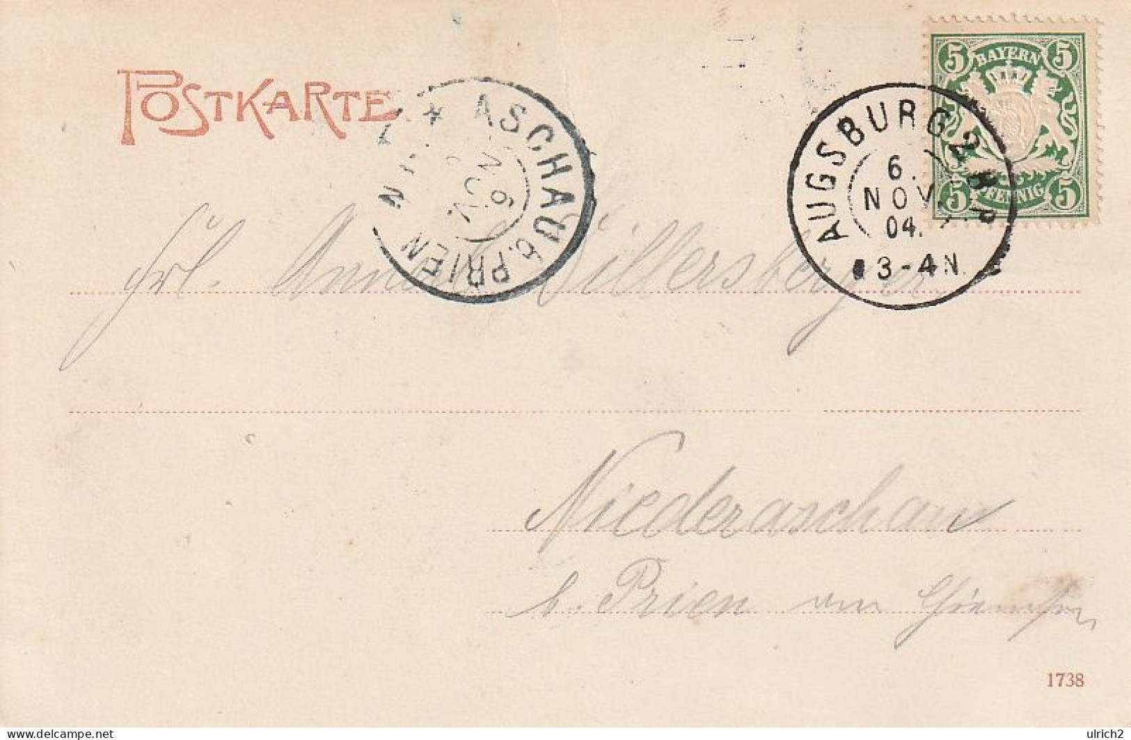 AK Augsburg - Parthie Am Untern Graben - 1904 (69488) - Augsburg