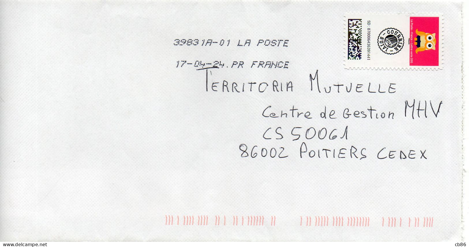 Timbre Adhésif N° 2184 Lettre Suivie - 1961-....