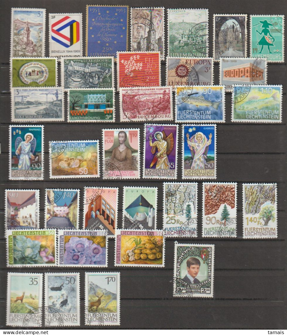 Luxembourg Et Liechtenstein   Lot De 36 Timbres (lot 41a) - Verzamelingen