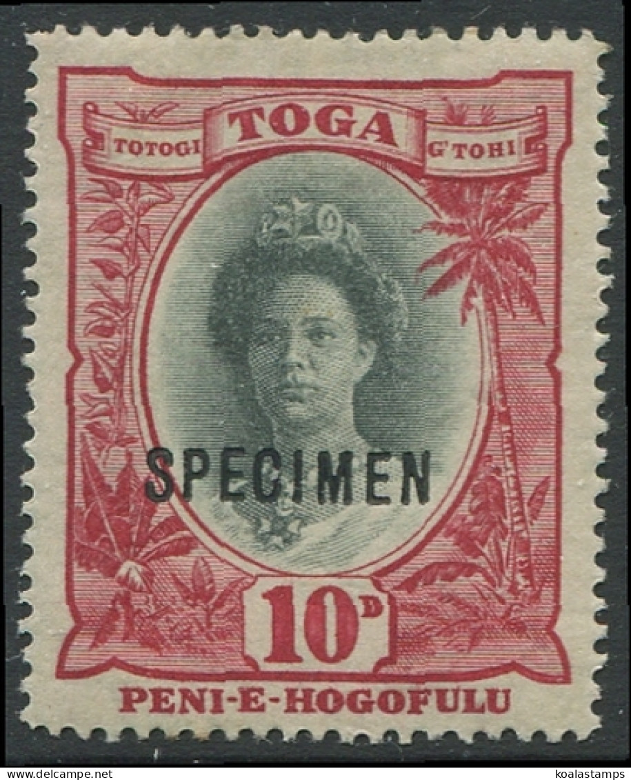 Tonga 1922 SG62 10d Queen Salote SPECIMEN MNH - Tonga (1970-...)