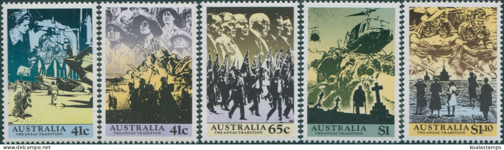 Australia 1990 SG1241-1245 Anzac Tradition Set MNH - Sonstige & Ohne Zuordnung