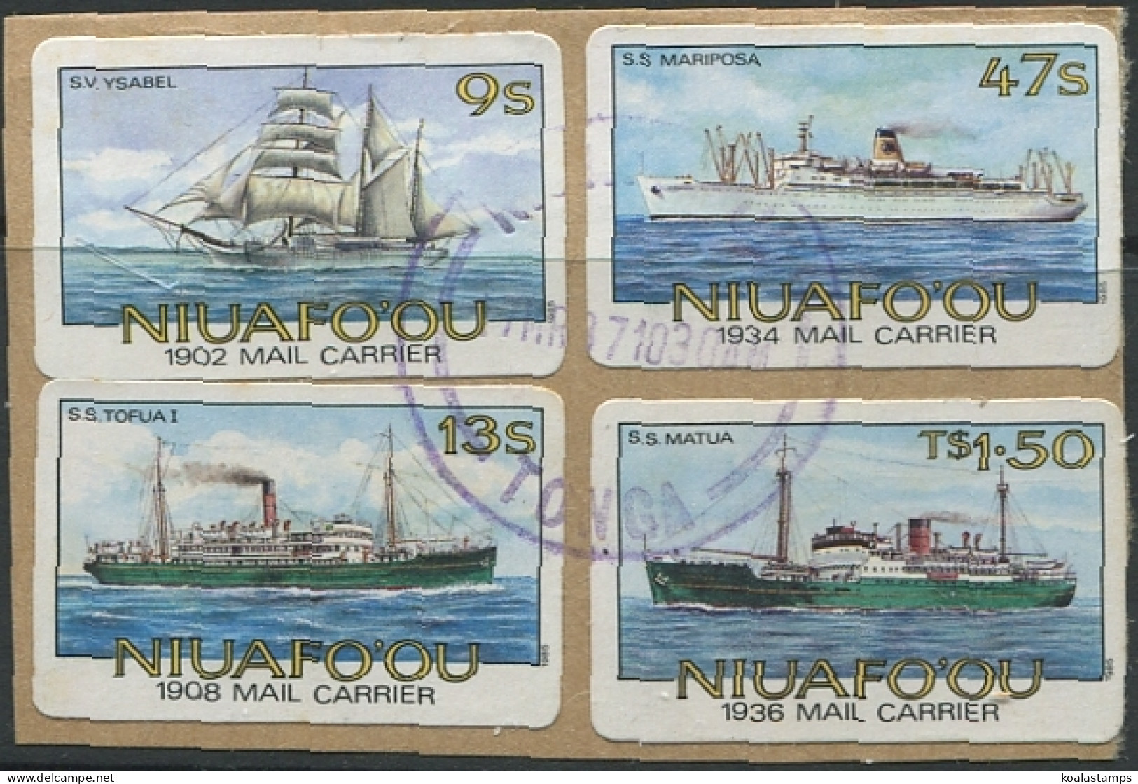 Niuafo'ou 1985 SG56A-59A Mail Ships Set #1 FU - Tonga (1970-...)