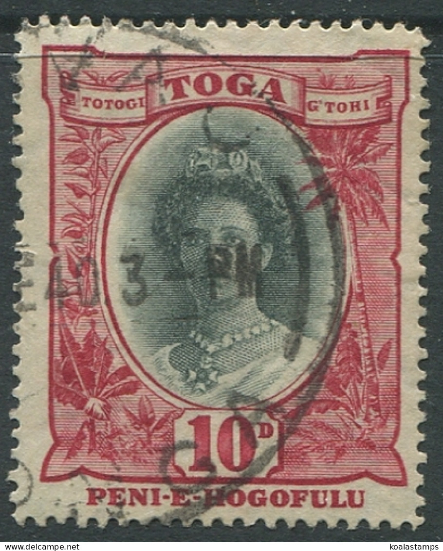 Tonga 1922 SG62 10d Queen Salote #2 FU - Tonga (1970-...)