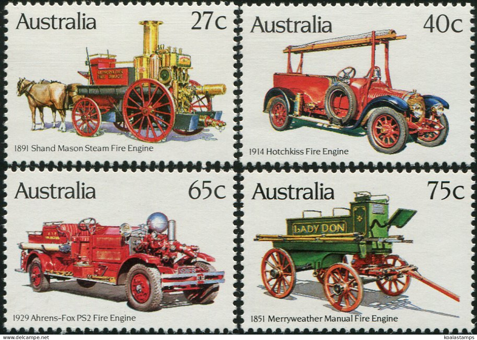 Australia 1983 SG875-878 Vintage Fire Engines Set MNH - Autres & Non Classés