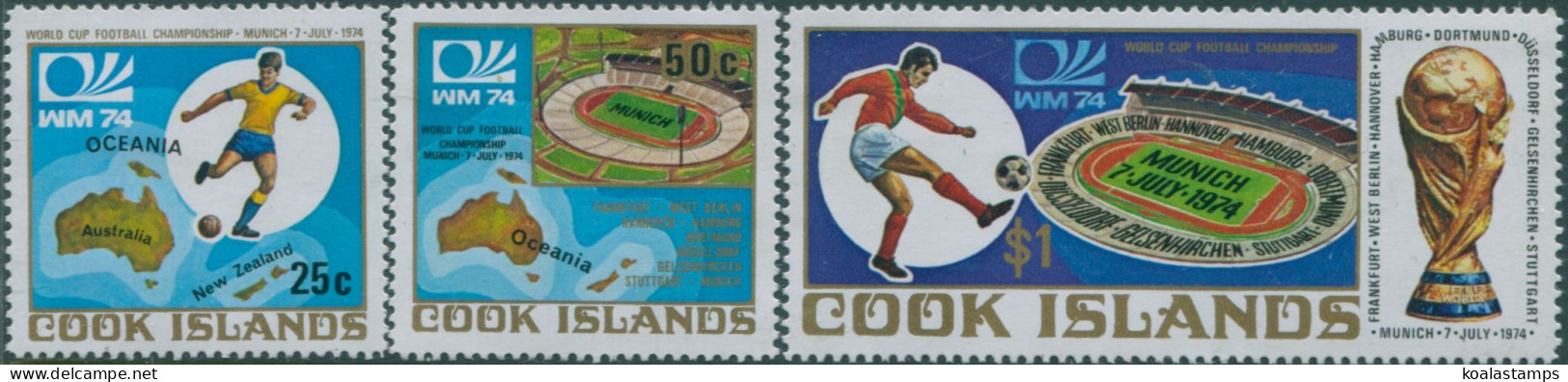 Cook Islands 1974 SG488-490 World Cup Football Set MNH - Cook