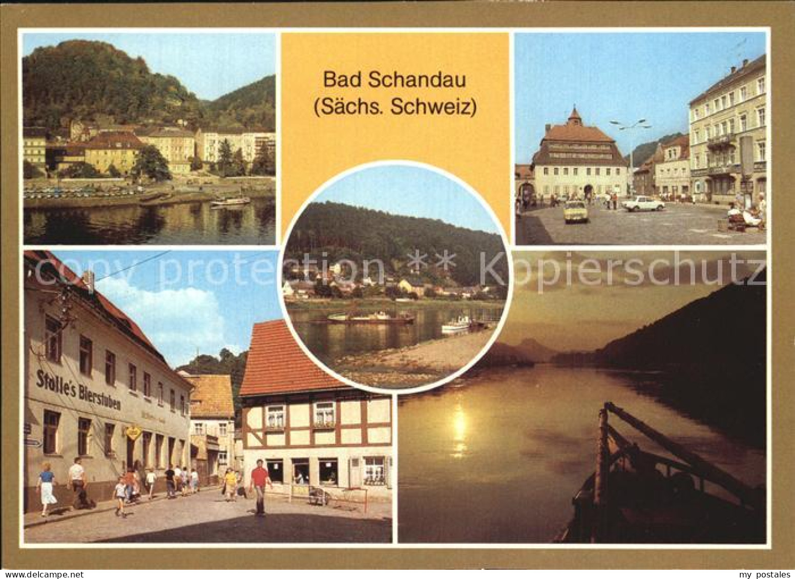 72545136 Bad Schandau Markt Poststrasse Dampferanlegestelle Abendstimmung Elbe B - Bad Schandau