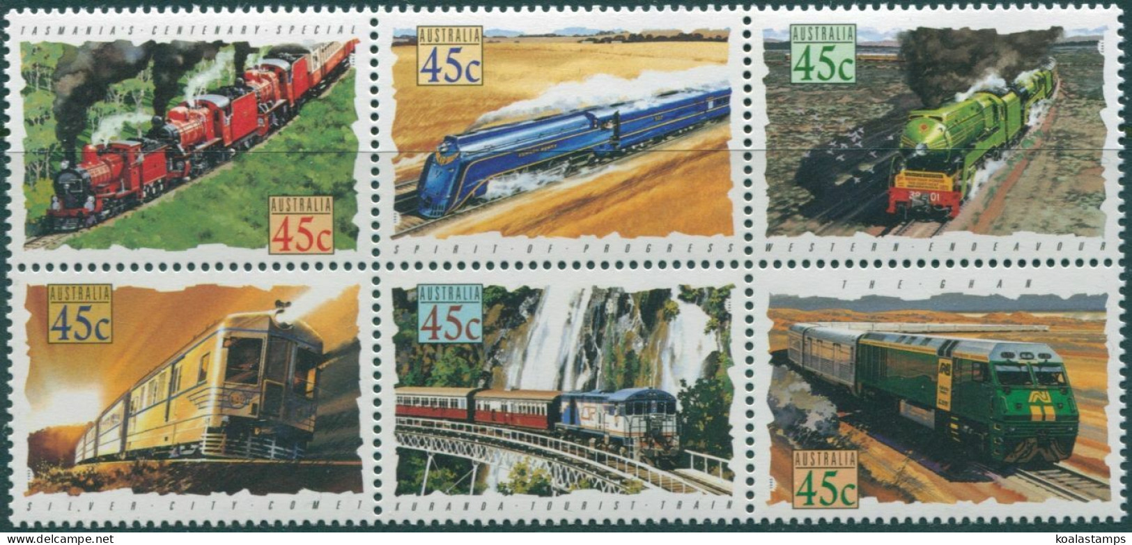 Australia 1993 SG1405-1410 Trains Block MNH - Other & Unclassified