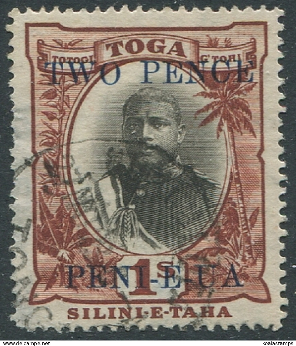 Tonga 1923 SG67 2d On 1s Black And Red-brown King George II FU - Tonga (1970-...)