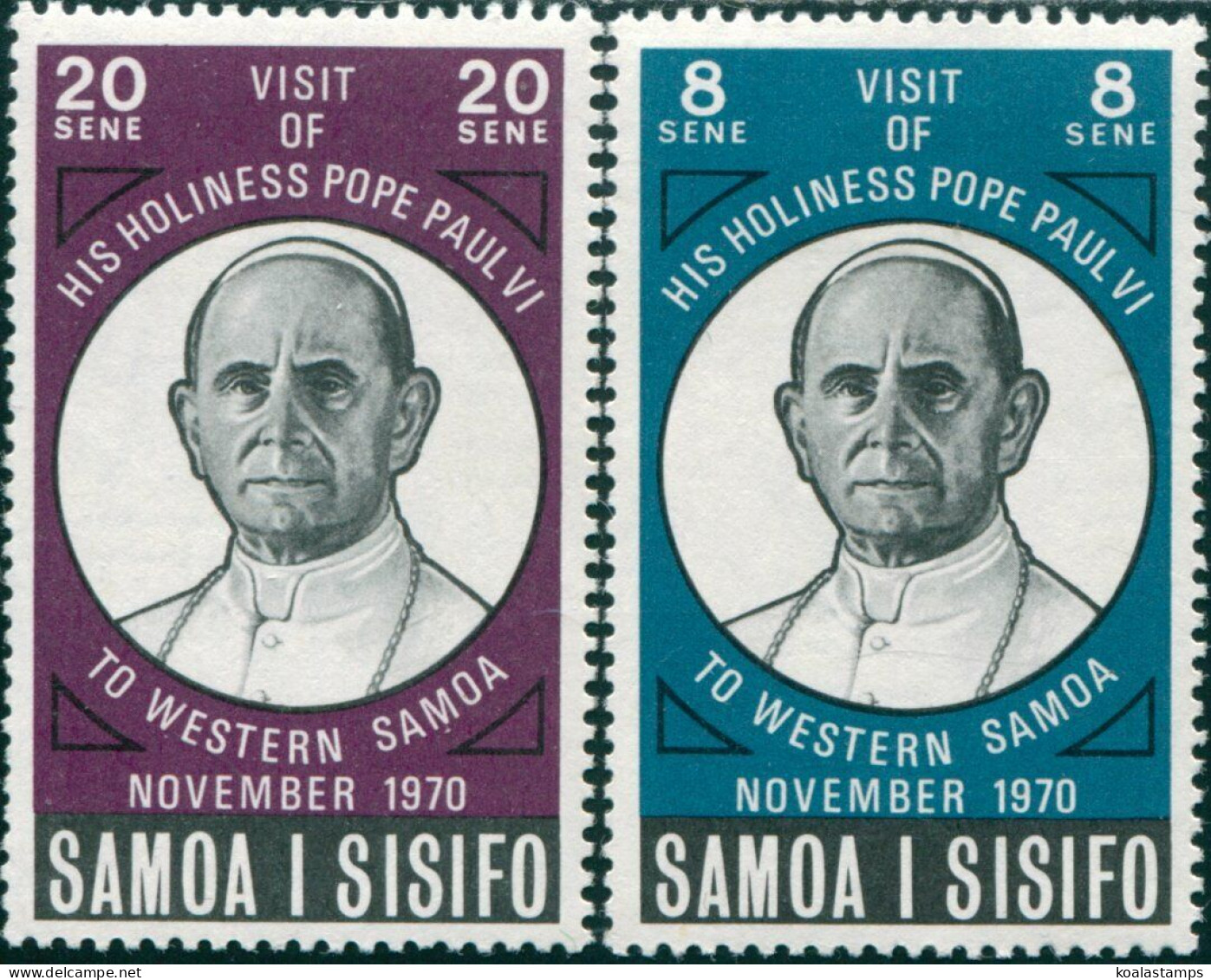 Samoa 1970 SG358-359 Pope Paul VI Set MNH - Samoa