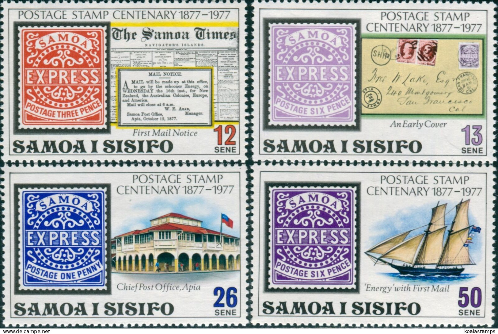 Samoa 1977 SG488-491 Stamp Centenary Set MNH - Samoa (Staat)