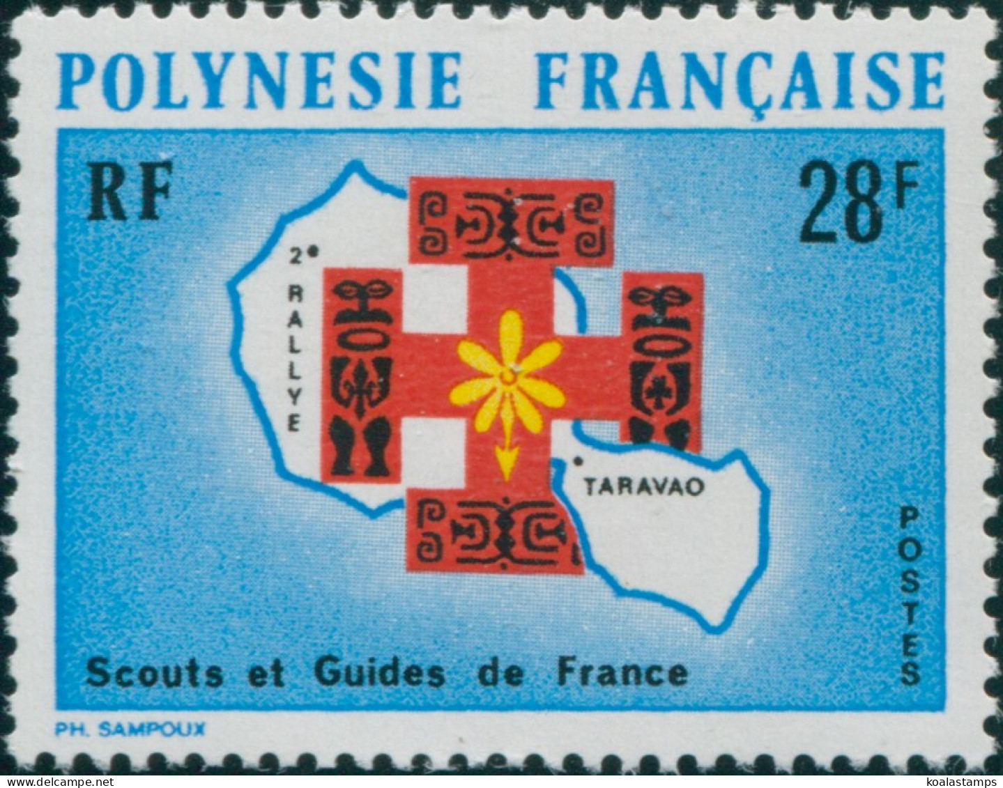 French Polynesia 1971 Sc#272,SG152 28f Scouts And Guides Rally MNH - Other & Unclassified