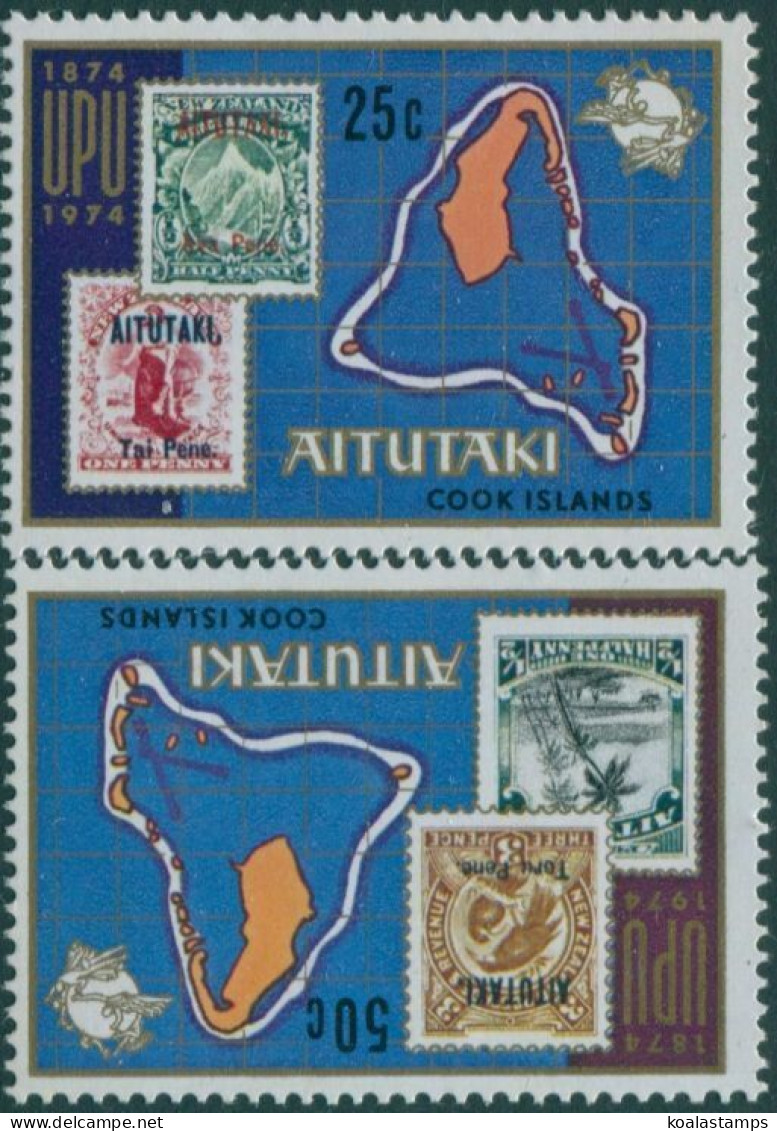 Aitutaki 1974 SG120-121 UPU Set MLH - Cook