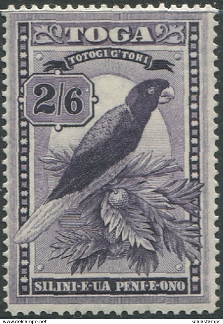 Tonga 1943 SG81 2/6d Red Shining Parrot Wmk Mult Script CA #1 MLH - Tonga (1970-...)