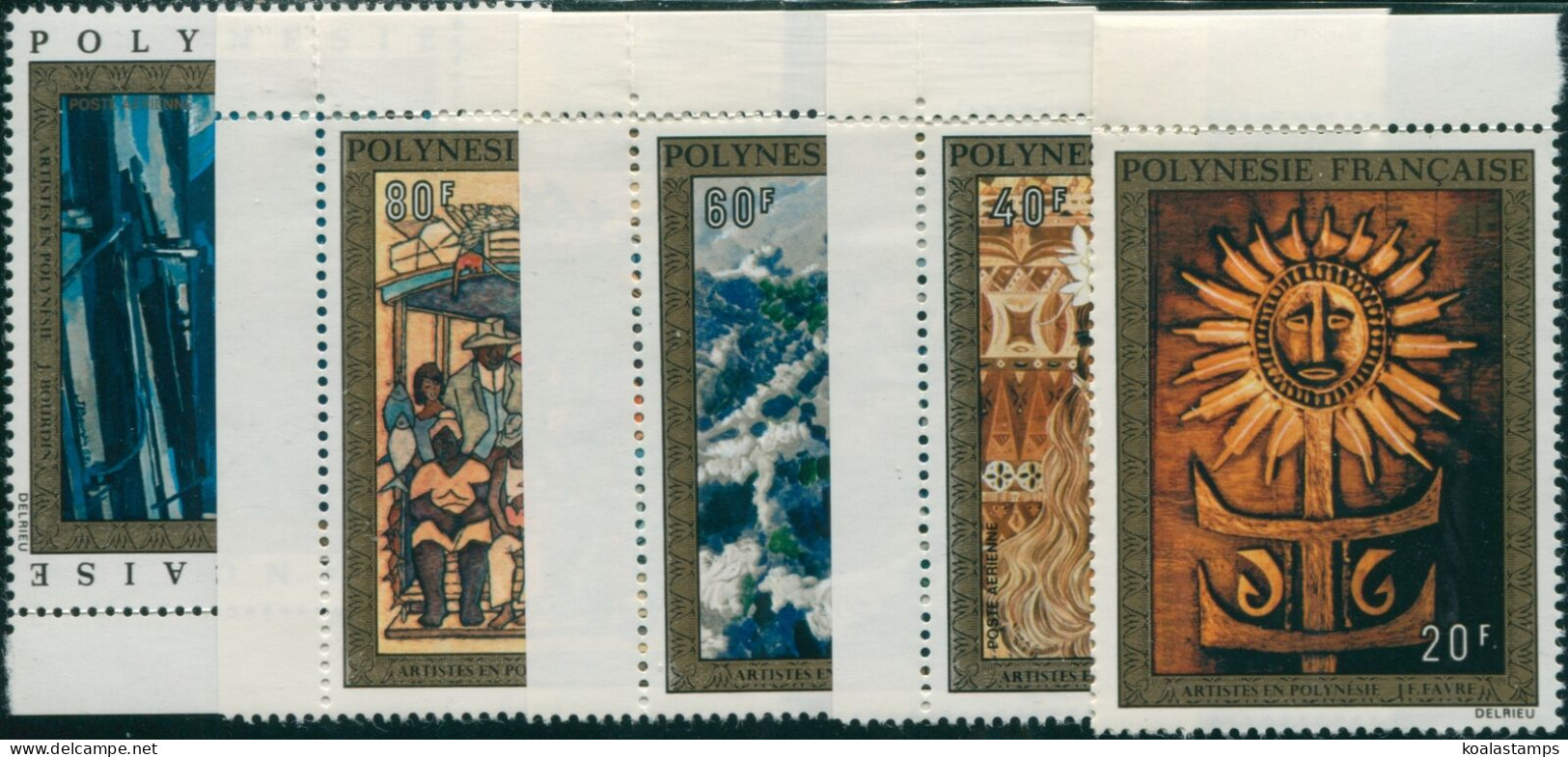 French Polynesia 1973 Sc#C100-C104,SG172-176 Paintings Set MNH - Other & Unclassified