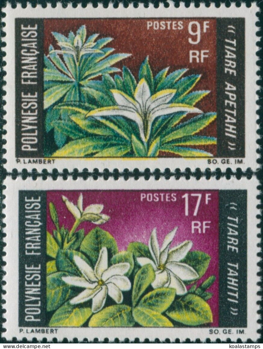 French Polynesia 1969 Sc#245-246,SG91-92 Flowers Set MNH - Autres & Non Classés