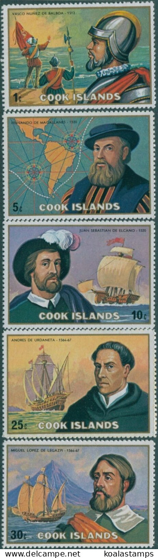Cook Islands 1975 SG513-517 Pacific Explorers Set MNH - Cookeilanden