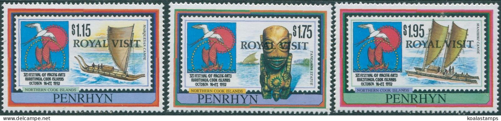 Cook Islands Penrhyn 1992 SG469-471 Royal Visit By Prince Edward Set MNH - Penrhyn