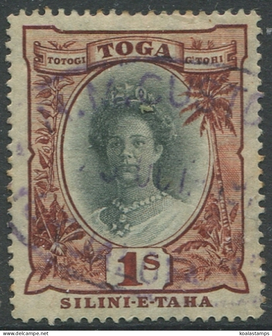 Tonga 1922 SG63 1/- Queen Salote #2 FU - Tonga (1970-...)