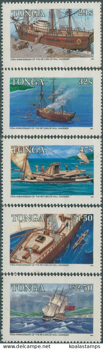 Tonga 1985 SG905B-909B Will Mariner's Departure Set MNH - Tonga (1970-...)