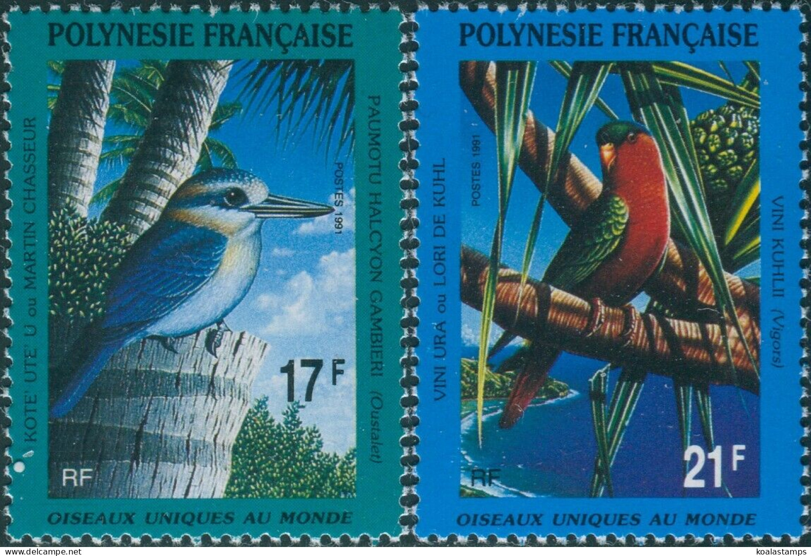 French Polynesia 1991 Sc#564-565,SG614-615 Protected Birds Set MNH - Other & Unclassified