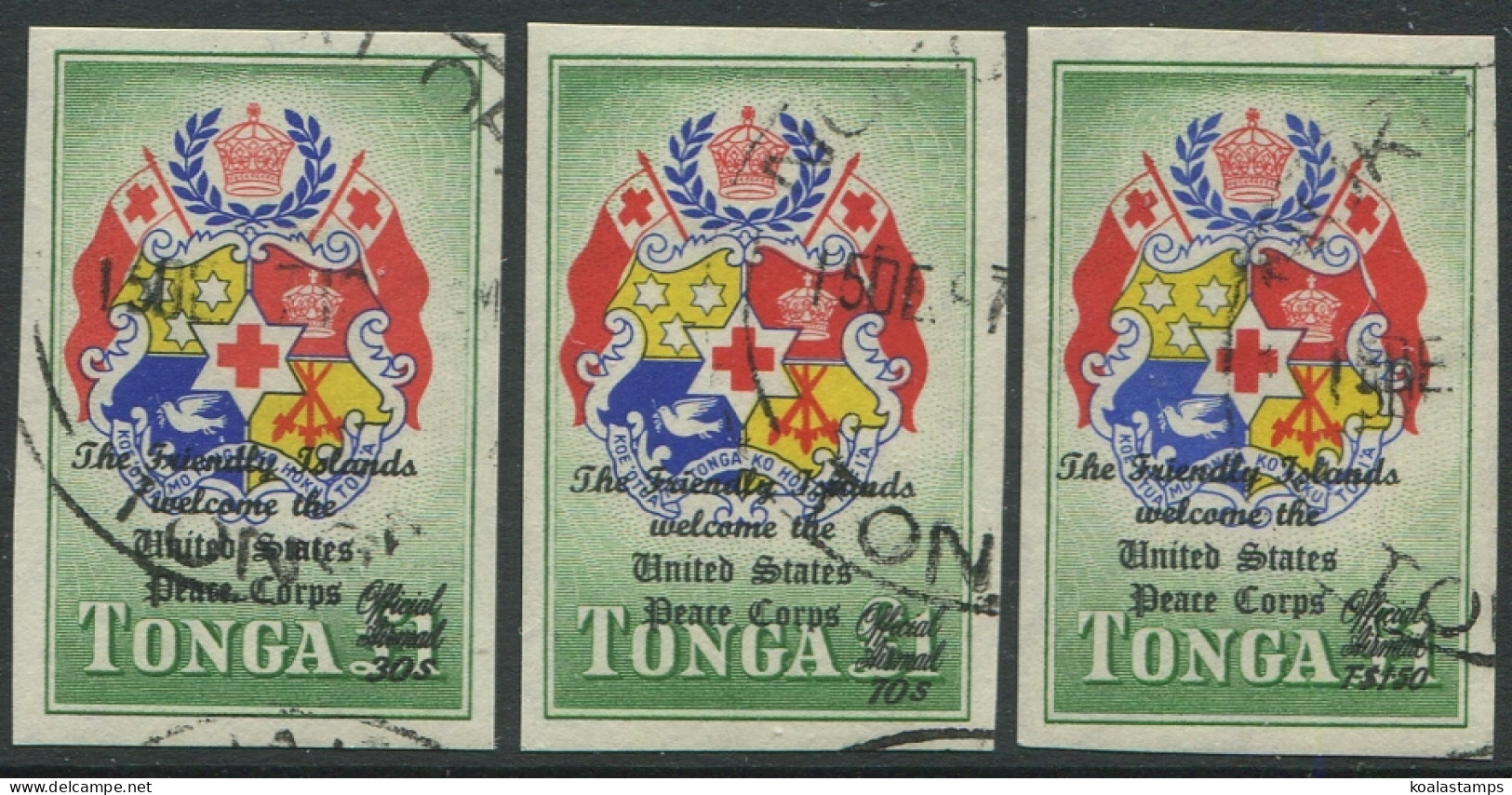 Tonga Official 1967 SGO26-O28 US Peace Corps Set FU - Tonga (1970-...)