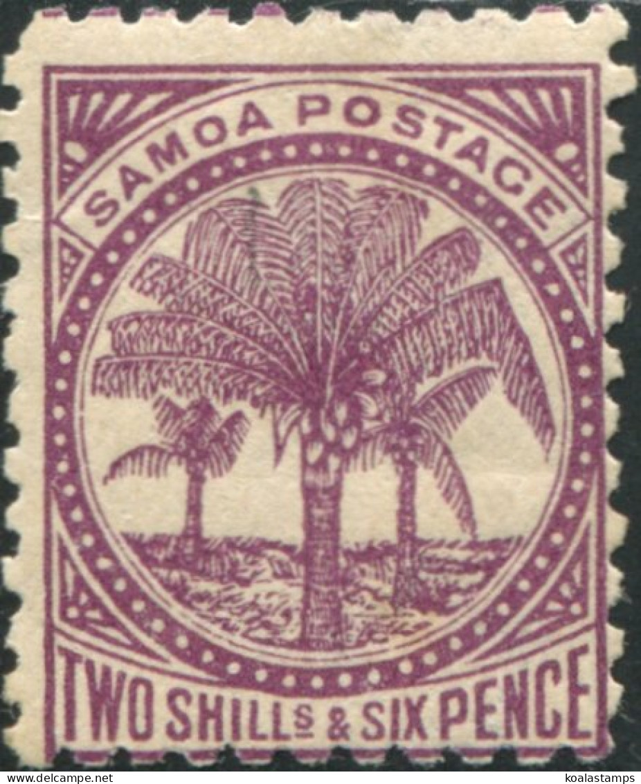 Samoa 1895 SG64b 2/6d Deep Purple Palm Tree MH - Samoa