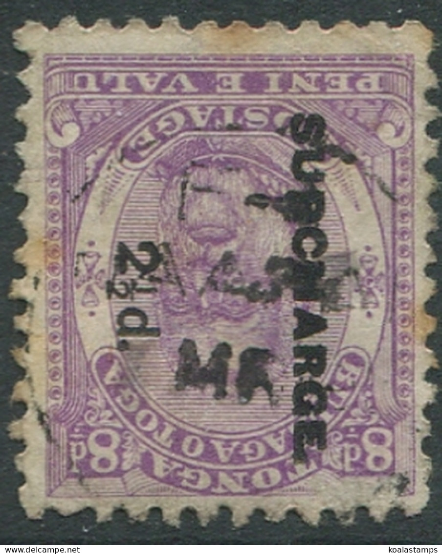 Tonga 1894 SG23 2½d On 8d Violet King George I Toned FU - Tonga (1970-...)