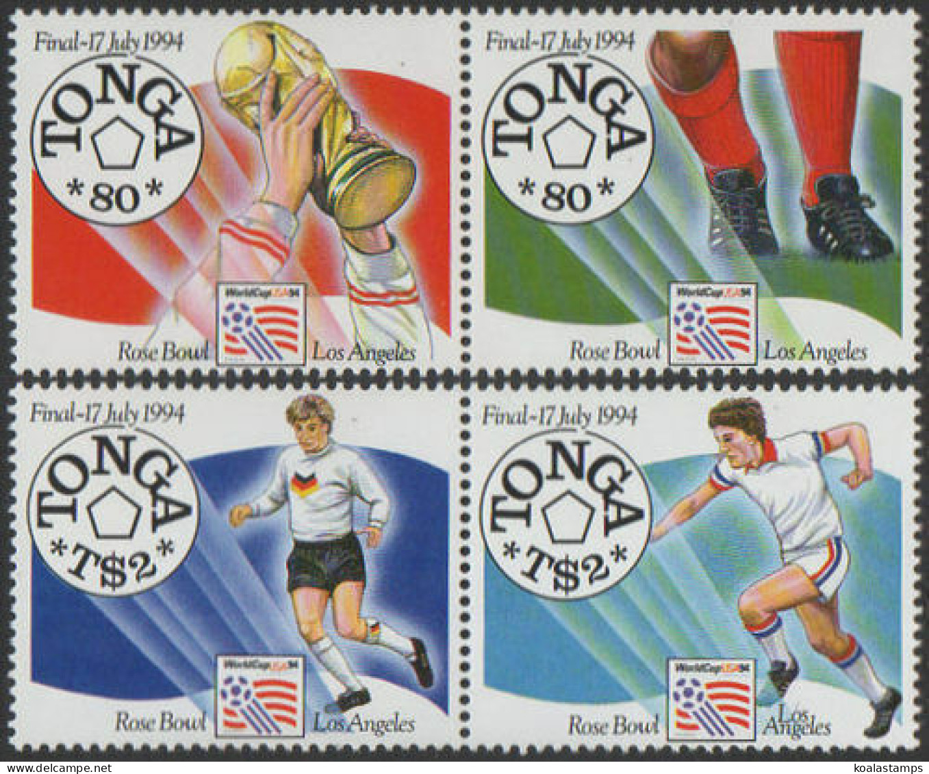 Tonga 1994 SG1271-1274 World Cup Football Set MNH - Tonga (1970-...)