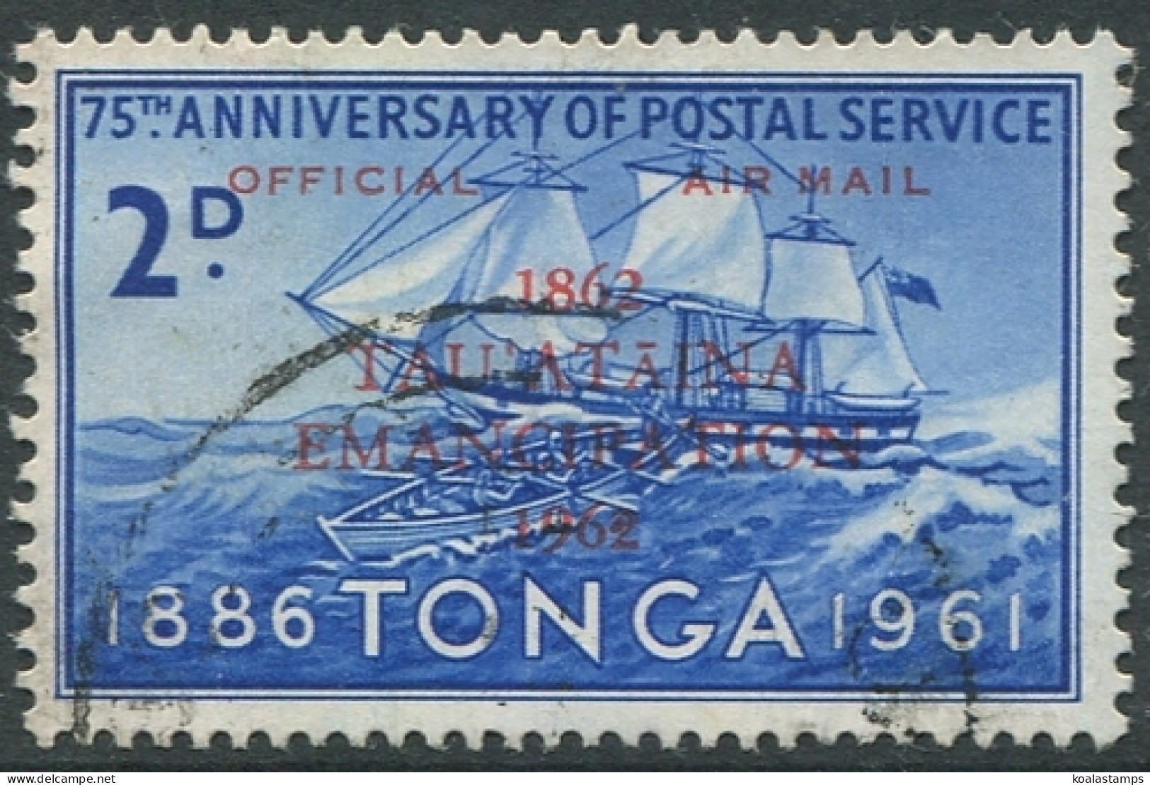Tonga Official 1962 SGO11 2d Ultramarine Emancipation Ovpt FU - Tonga (1970-...)