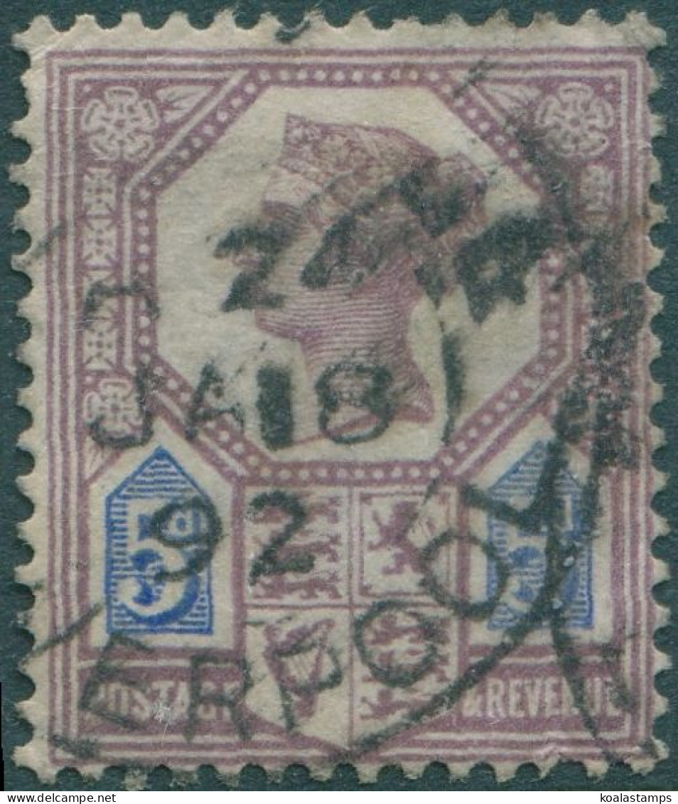 Great Britain 1887 SG207a 5d Dull Purple And Blue QV #2 FU - Other & Unclassified