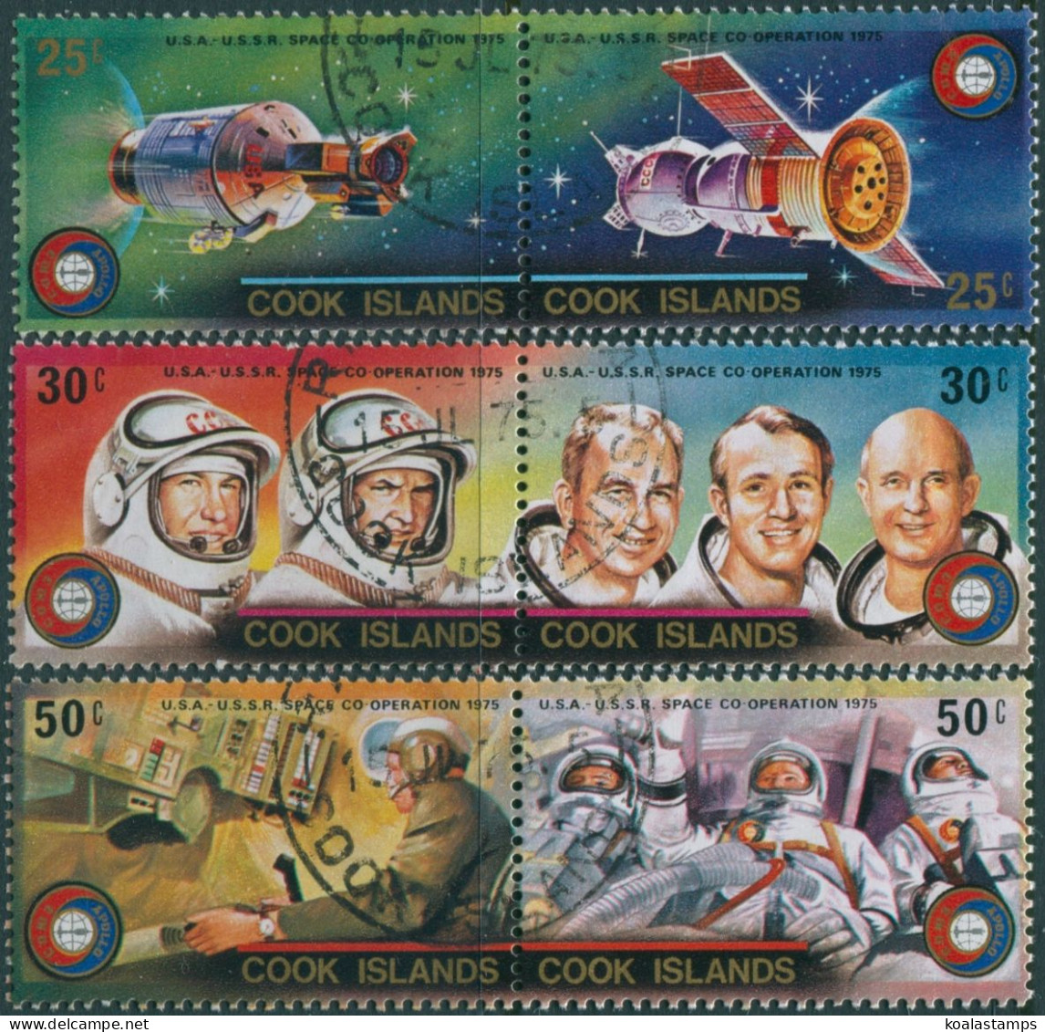 Cook Islands 1975 SG518-523 Apollo Soyuz Set FU - Cook