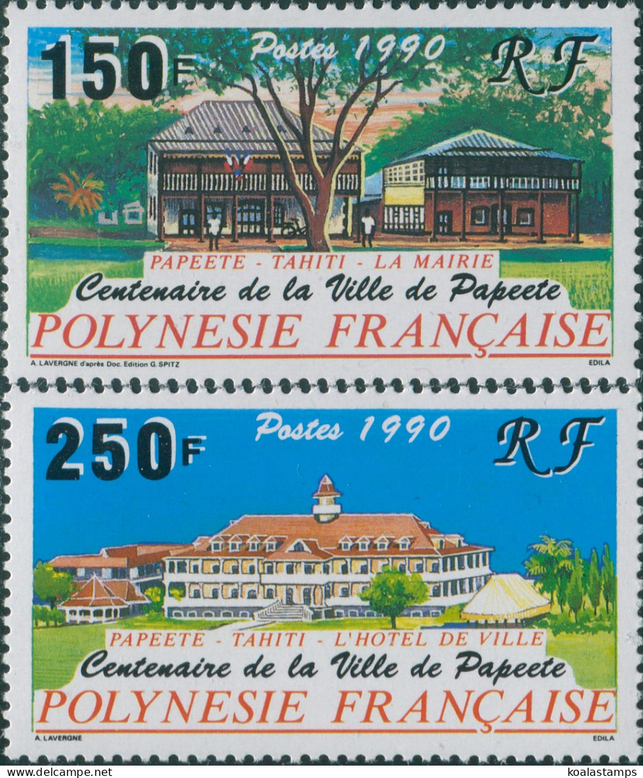 French Polynesia 1990 Sc#538-539,SG588-589 Papeete Township Set MNH - Autres & Non Classés