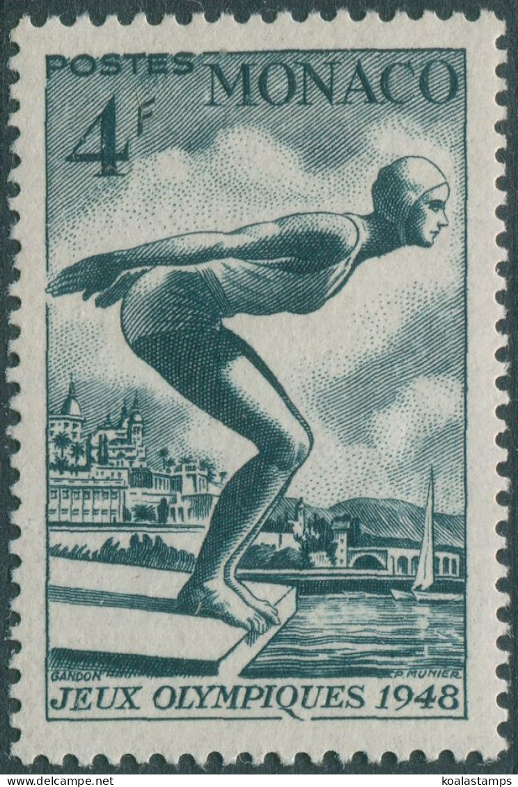 Monaco 1948 SG347 4f Slate Diving MNH - Autres & Non Classés