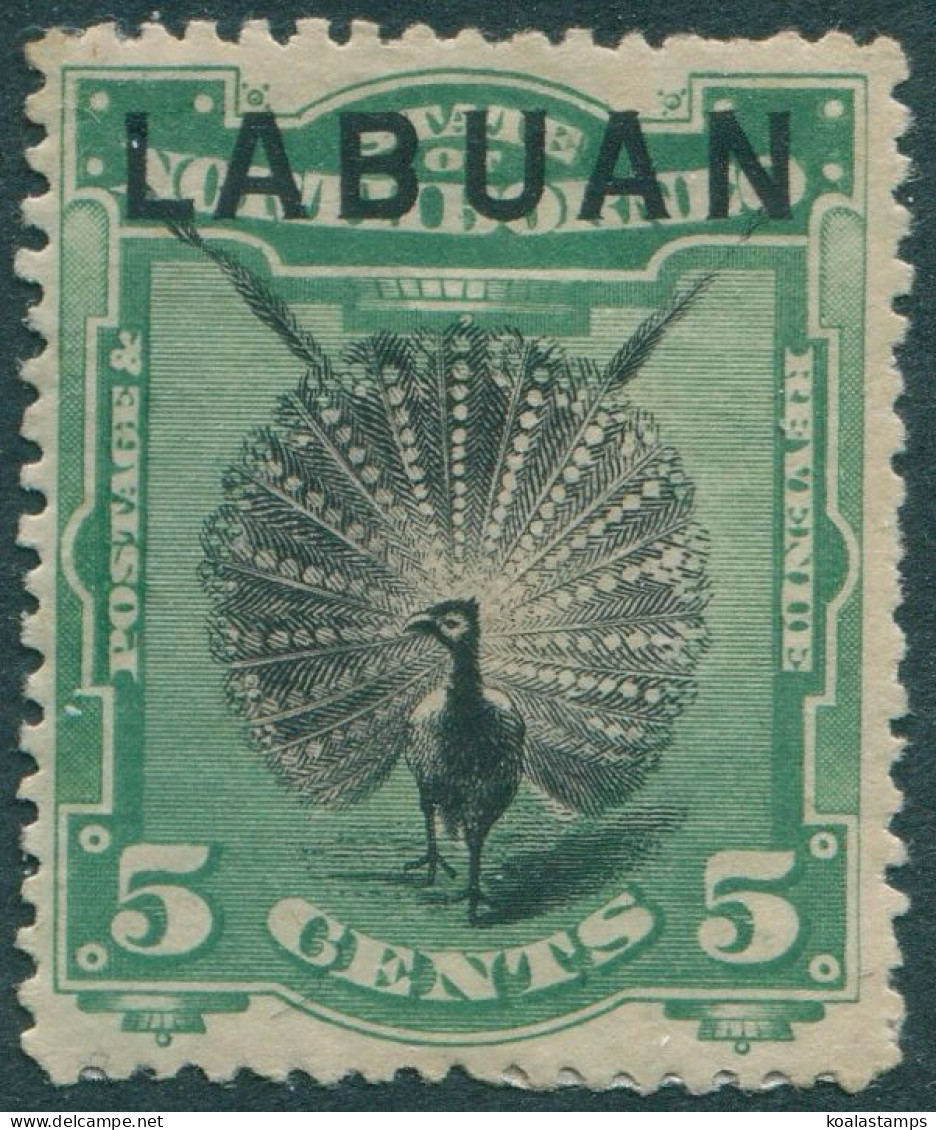 Malaysia Labuan 1894 SG65a 5c Black And Green Lyrebird MH - Straits Settlements