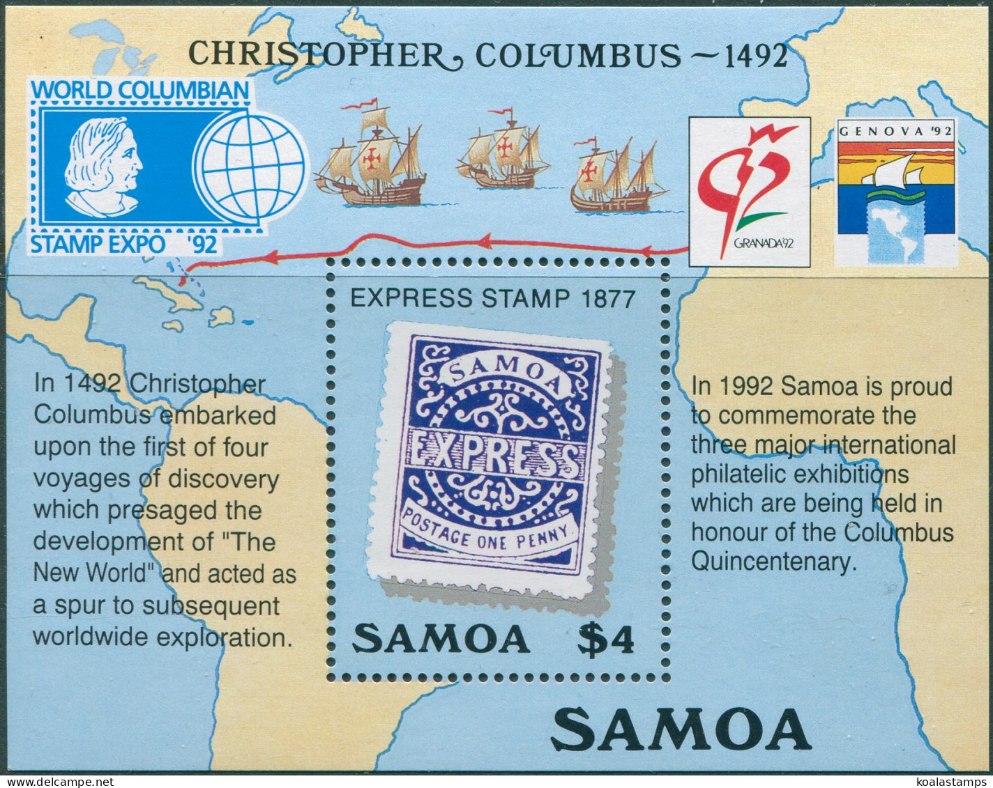 Samoa 1992 SG881 Columbus MS MNH - Samoa (Staat)