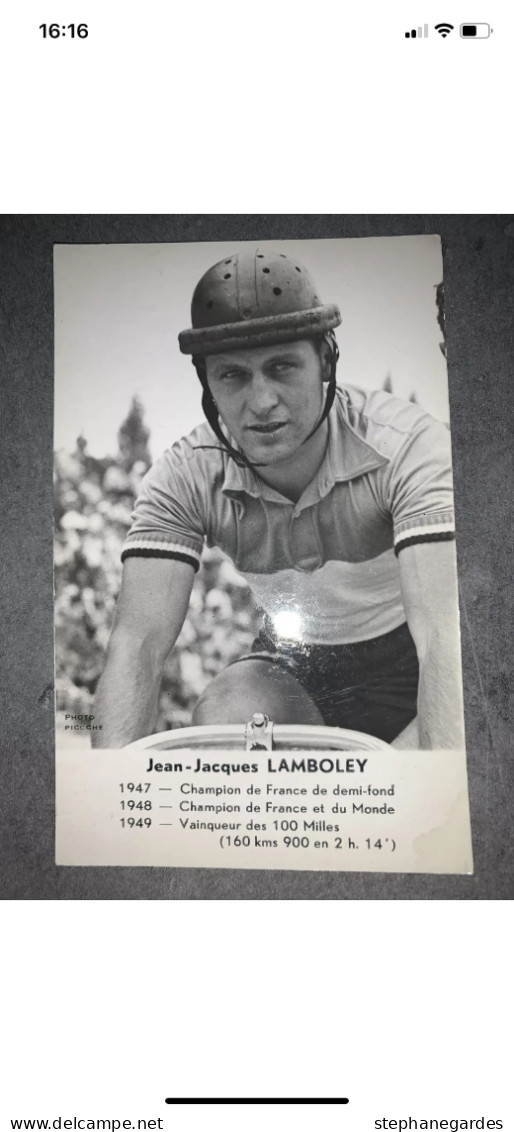 Carte Postale Cyclisme Jean Jacques Lamboley Pistard Fin Des Année 1940 - Radsport