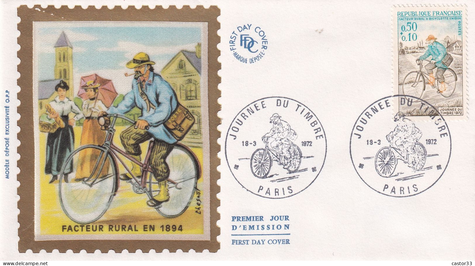 Journée Du Timbre 1972, Facteur Rural à Bicyclette - Other & Unclassified