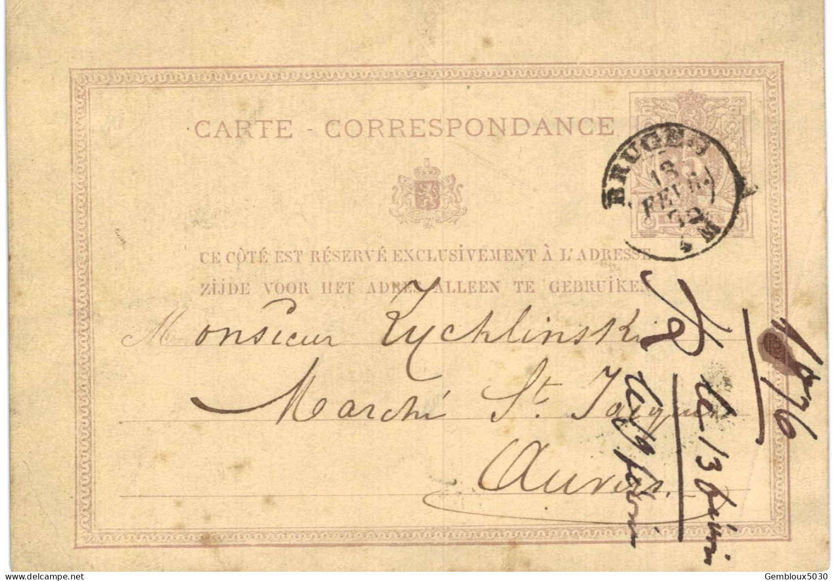 Carte-correspondance N° 28 écrite De Bruges Vers Anvers (pli) - Cartes-lettres