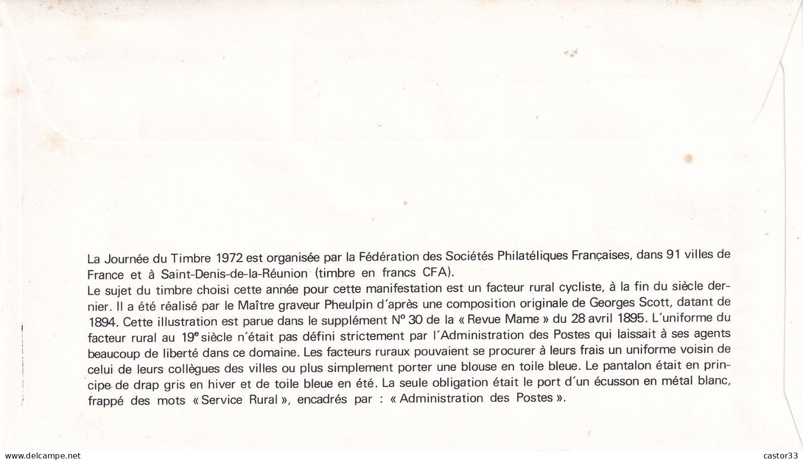 Journée Du Timbre 1972, Facteur Rural à Bicyclette - Other & Unclassified